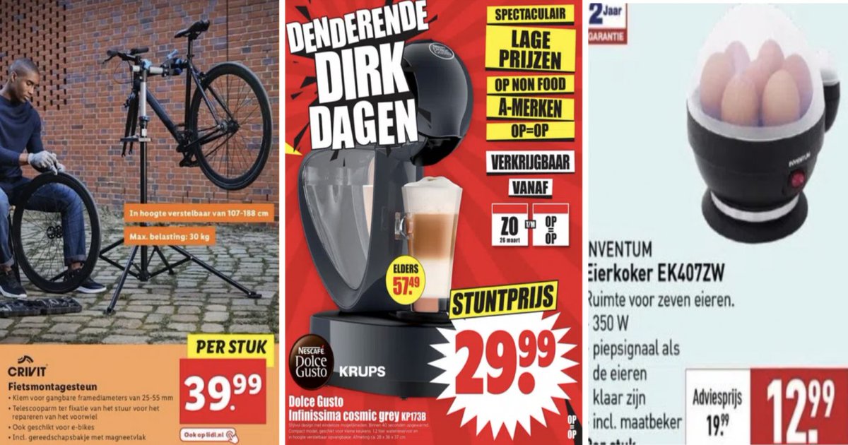 reclamefolder's tweet photo. Scoor deze afgeprijsde apparaten bij Aldi, Lidl &amp; Dirk

https://t.co/R1ZFbr0ftI https://t.co/NACYOXsHEI