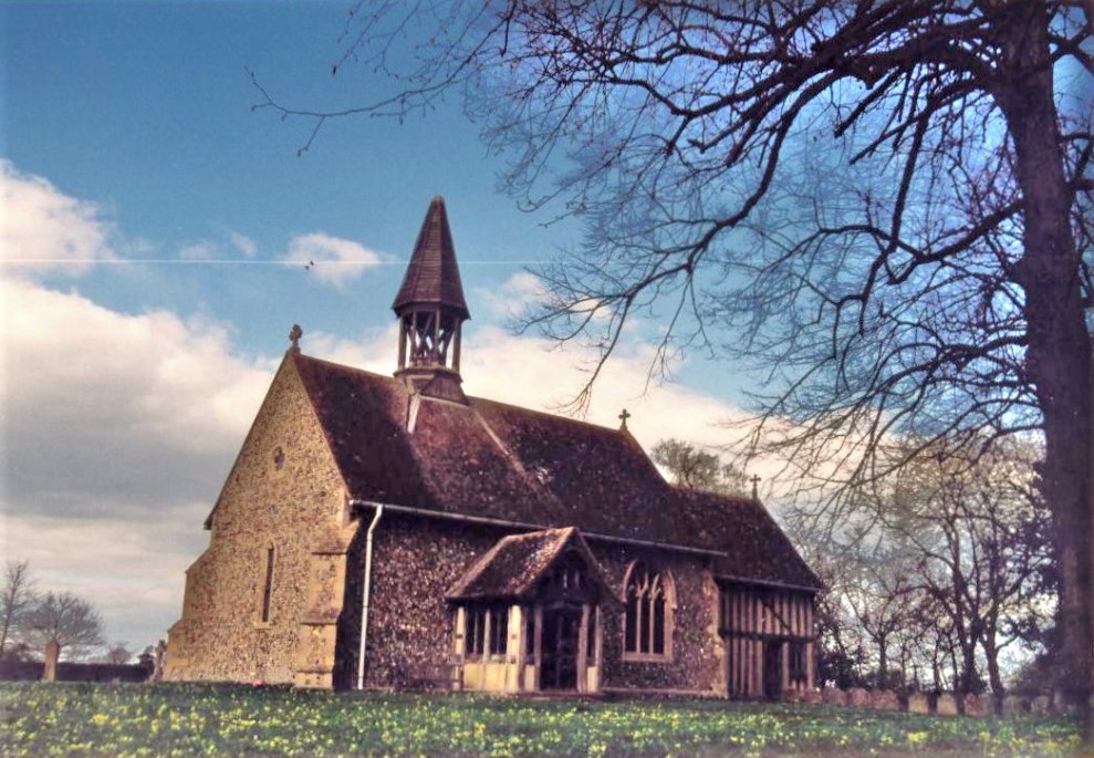 TheSuffolkMan's tweet photo. #Crowfield #Suffolk #medieval #church the churchyard is full of #spring #flowers as here from when my camera was still 35mm film! https://t.co/5R4Arez2lg