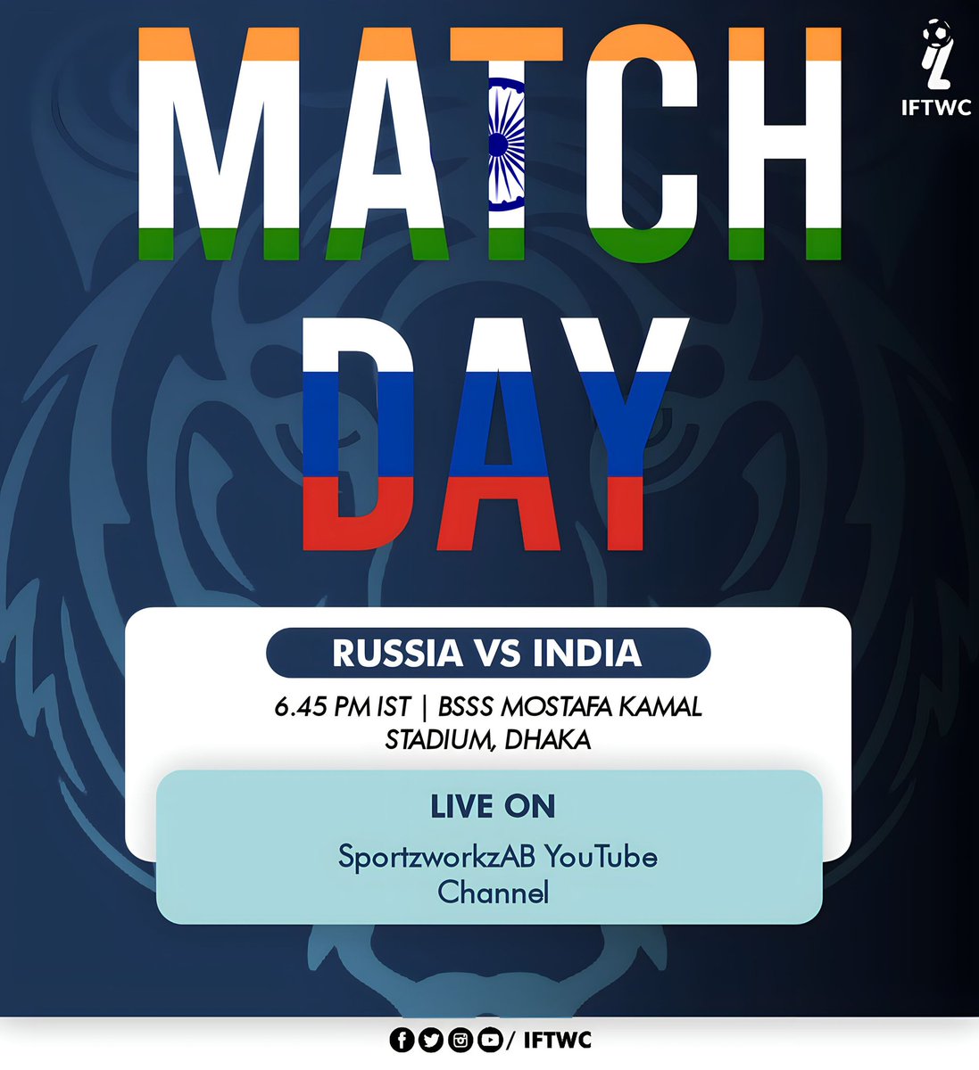 IFTWC's tweet photo. Team India clashes with Russia tonight in the final decider game of the ongoing SAFF U17 Women's Championship! 🇮🇳
#INDRUS #IndianFootball #SAFF #IFTWC https://t.co/bqdabOwALH