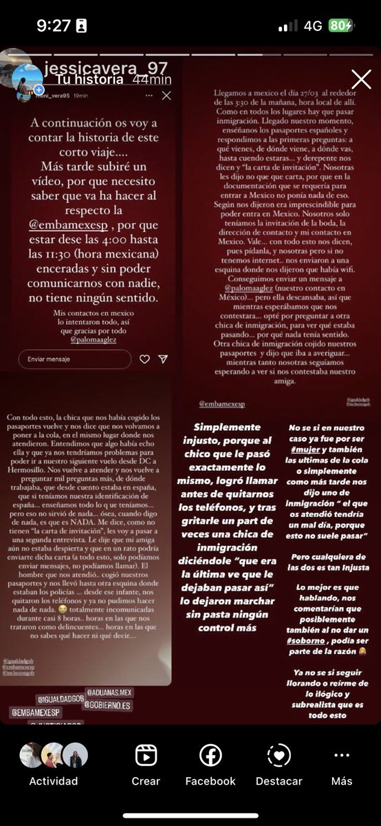 moni_vera95's tweet photo. Paso a contar mi nefasta experiencia en aduanas/inmigración en Mexico. Por qué no tiene razón de ser, que por un documento (del cual no teníamos constancia) te tengan que enviar de vuelta a España siendo yo española. @EmbEspMex @MAECgob @IgualdadGob https://t.co/F5KRVdnEzc