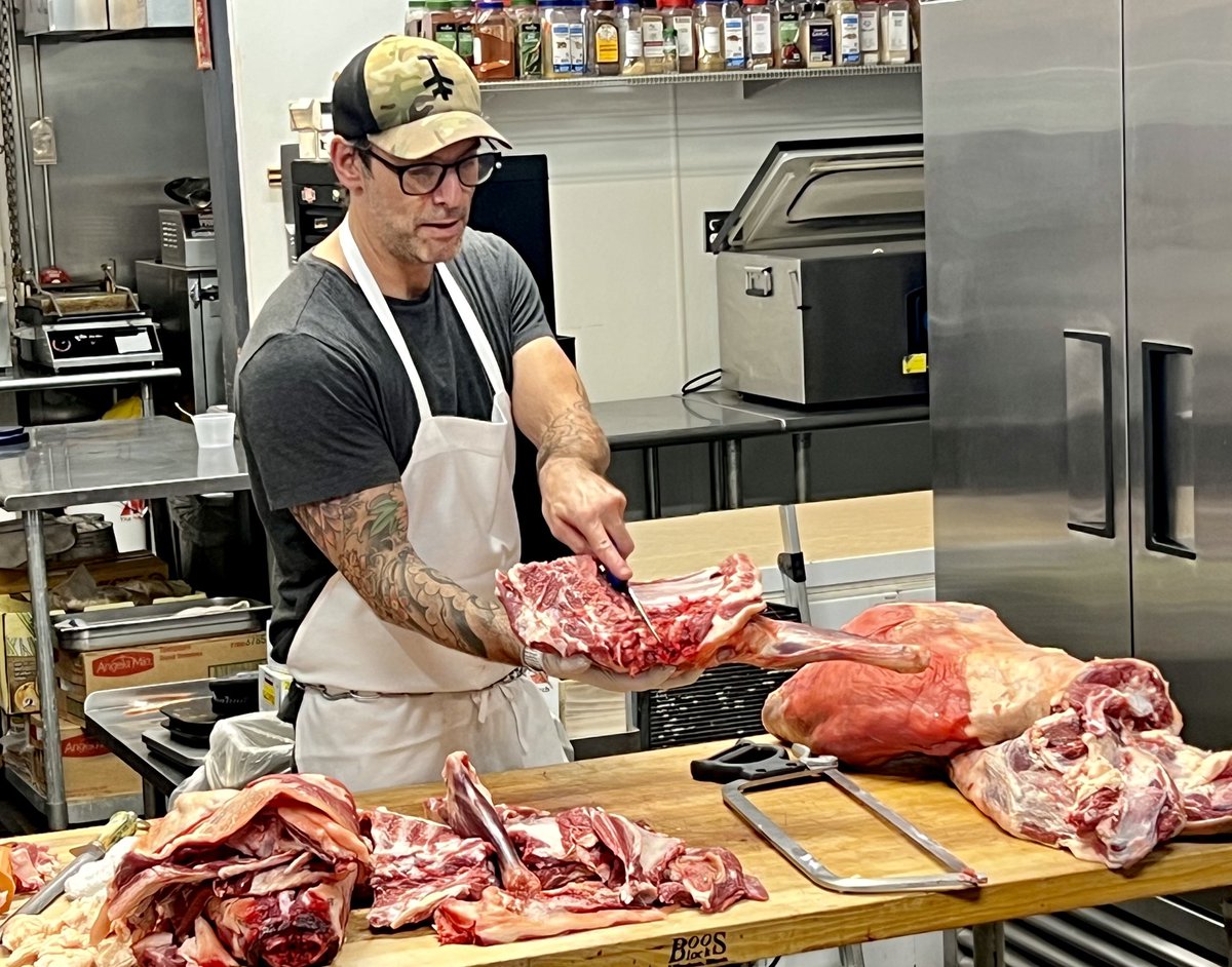 Hawaii Culinary Education Foundation master lamb butchery class on the Big Island with Bryan Mayer.