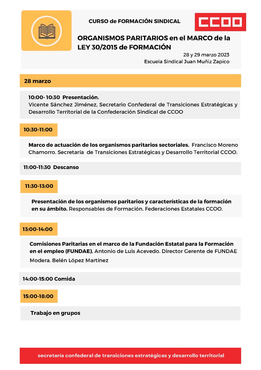 ResilienciaCCOO's tweet photo. Hoy y mañana en la Escuela Sindical #CCOO analizamos el funcionamiento de los órganos paritarios sectoriales en el marco de la Ley 30/2015 @Resiliencia https://t.co/PPQVFDoT37