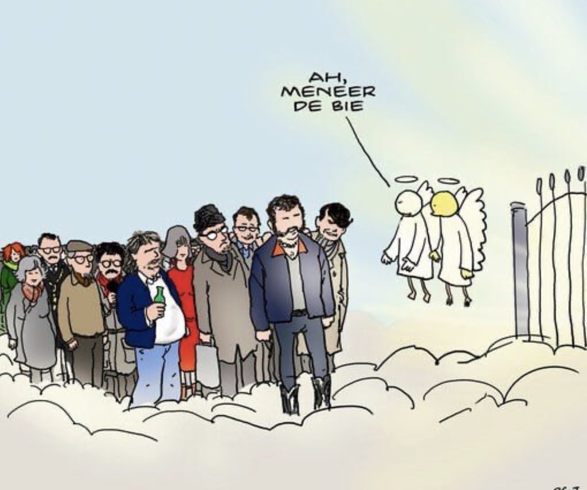 Wat een prachtige cartoon van ⁦⁦Fokke &amp; Sukke van al zijn typetjes. Wim de Bie… hij is er niet meer, maar wat laat hij veel achter! 

#wimdebie