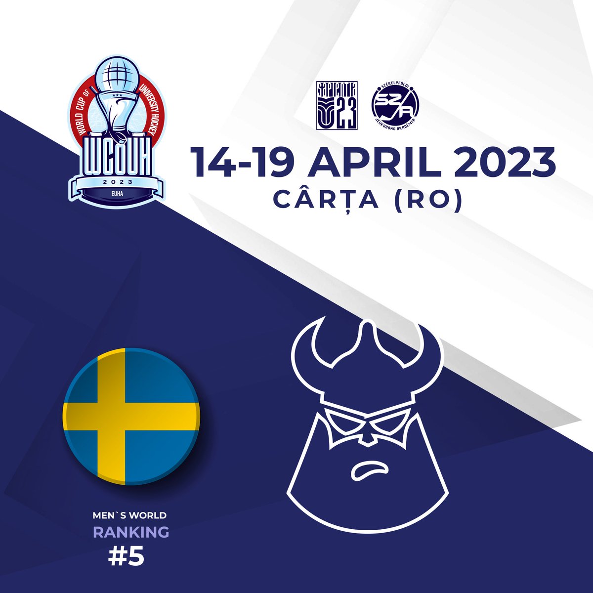 We are glad to welcome a Nordic country to our World Cup of University Hockey.
From the land of vikings, Sweden is 5th in the Men’s World Ranking in hockey!🏒🇸🇪

#wcouh #wcouh2023 #tournament #hockey #icehockey #universityhockey