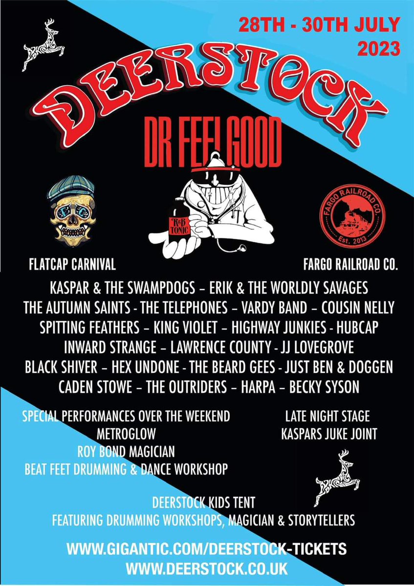 AutumnSaints's tweet photo. We are bringing our Maximum Americana to @Deerstock festival, July 28-30th. 

We have a discount code ‘Guest20’ for 20% off any tickets. We’d love to see you there and help some great causes at the same time. 

https://t.co/9FOd7ZQPUv

Much obliged. ❤️🤠 https://t.co/mYVxxTrIan