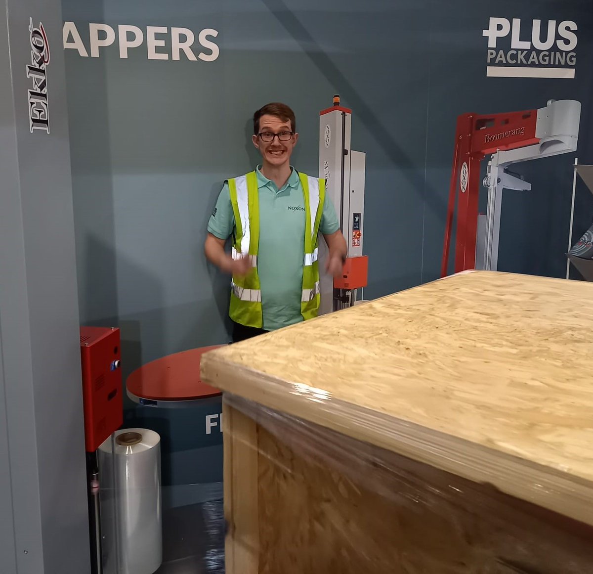 PlusPackaging1's tweet photo. It's @IntraLogisteX Open Day!!!!
We are ready and all as excited as Darius to meet you!
Come and visit us at stand i214
#exhibition #palletwrapper #packaging https://t.co/pEdTckxZ8F
