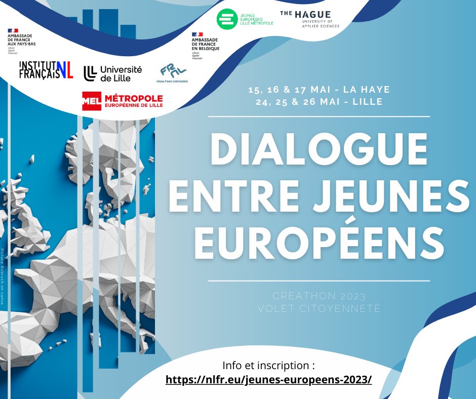 💡 Le <a href="/ReseauFRNL/">FRNL</a> et la @MEL_Lille coorganisent un #Créathon franco-néerlandais afin de renforcer les liens entre la métropole lilloise 🇫🇷, la Belgique 🇧🇪 et les Pays-Bas 🇳🇱. L'#Appelàcandidatures est ouvert 👉 bit.ly/40nHox1