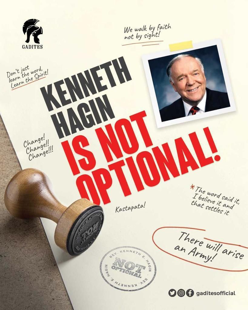 GaditesOfficial's tweet photo. READING OR LISTENING TO KENNETH E. HAGIN IS NOT OPTIONAL

We cannot overemphasize the importance of fellowship with Kenneth E. Hagin's materials. We must imbibe the same spirit and reverence he had for the spiritual if we'll prosper in the doctrine of Christ and Everlasting Life https://t.co/uYItvp10Bd
