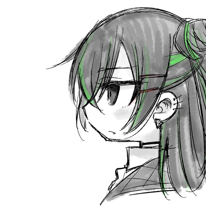 アイコン用にざかざか描いてたらどの鉛筆ブラシで描いてたかわからんくなってこれ以上描き足せなくなったハチドリ 