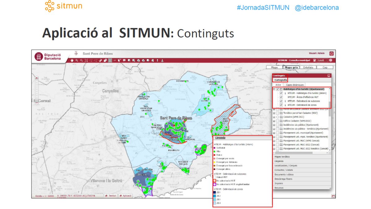 IDEBarcelona's tweet photo. En Guillem Closa de l’#OTCSL de la @diba presenta una eina #SITMUN per facilitar la gestió dels habitatges d’ús turístic als ajuntaments. #JornadaSITMUN https://t.co/h78PCg4Snt