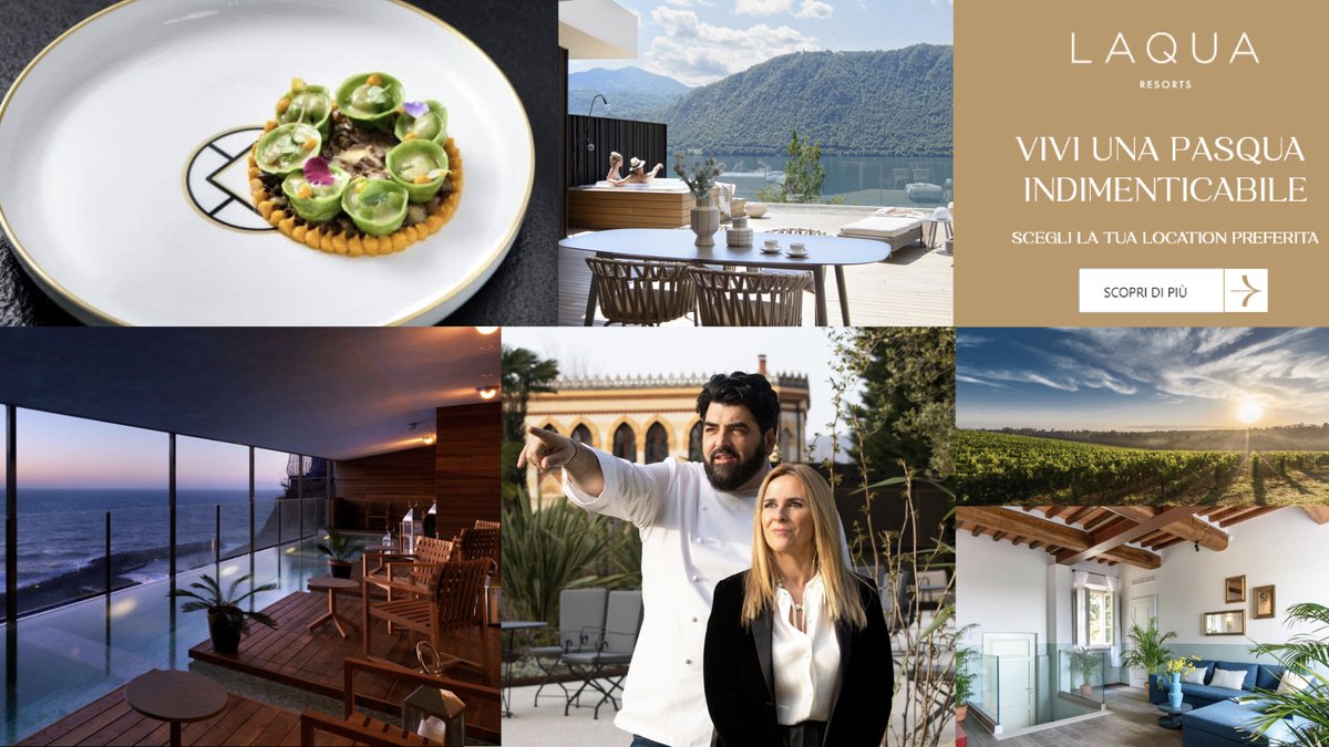 Ho scoperto con sorpresa che pochi conoscono le 5 location di  #Laquacollection by #Cannavacciuologroup situate tra #Piemonte #Toscana #Campania 
Se ancora non avete deciso cosa fare a #Pasqua o volete fare un'esperienza stellata curiosate... 
laquaresorts.it