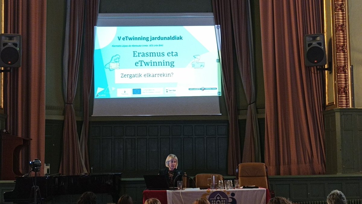 #eTwinning Bigarren hitzaldia: ERASMUS+ eta eTwinning: sinergiak <a href="/Karmelelolo/">Karmele</a> rekin.
 #eTwJardunaldiak
<a href="/eTwinning_es/">eTwinning España</a> 
<a href="/eTwinningEurope/">eTwinningEurope</a>