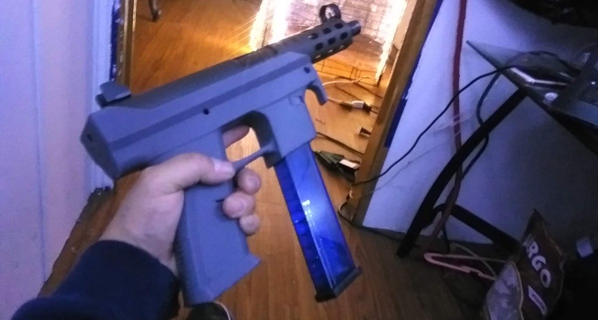 JaseMillz's tweet photo. @AtlanticFirearm Ole Jack Burton Always Says! She aint got green Eyes but she Will do 3d printed Ap9 modded to accept glock 9mm mags During testing is completed! https://t.co/rzsyv5pgb9