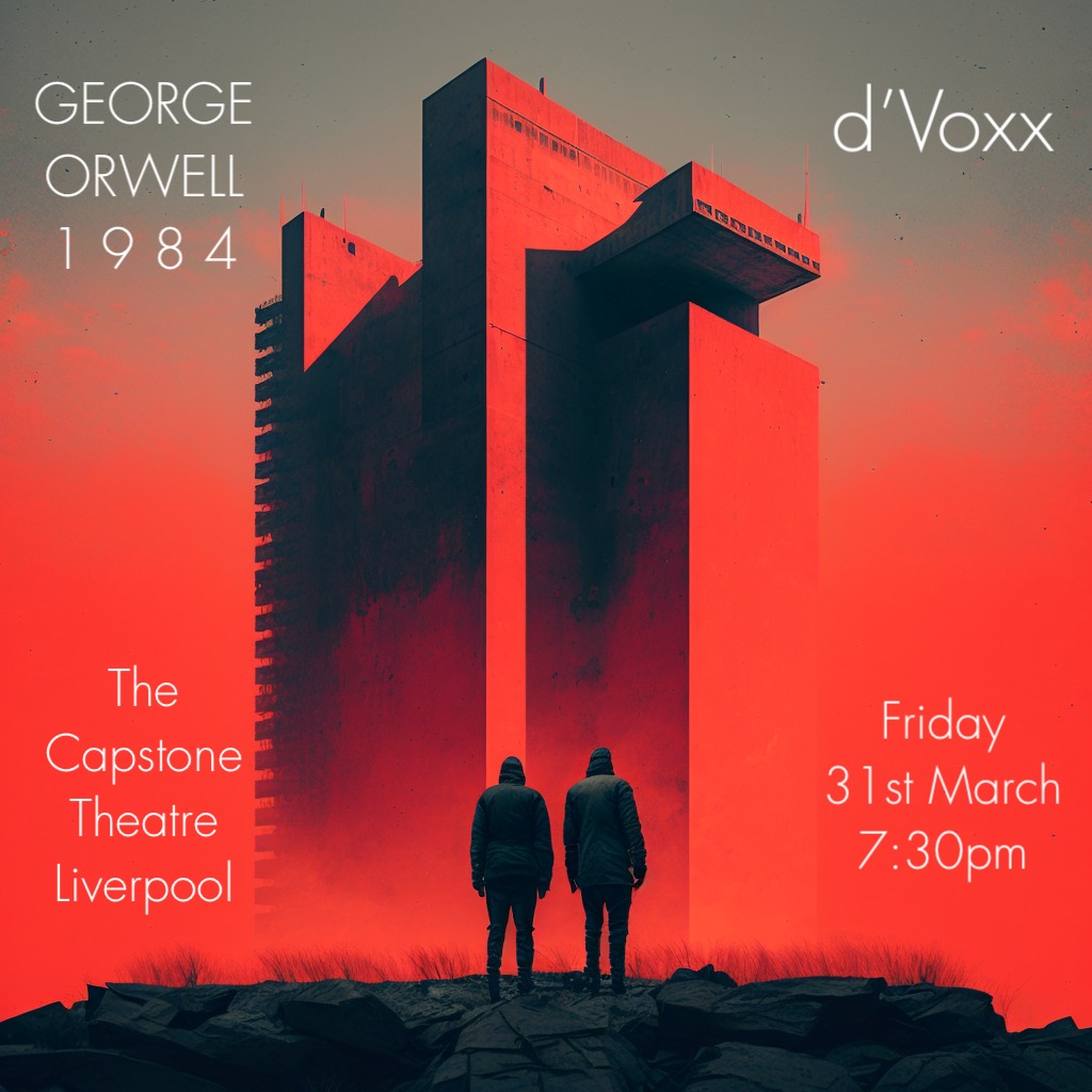 This should be an amazing show with <a href="/dVoxxMusic/">d'Voxx</a> performing their stunning "1984" (DiN75) album, their interpretation of the seminal George Orwell novel, at <a href="/capstonetheatre/">Capstone Theatre</a> in Liverpool this Friday 31st March.
thecapstonetheatre.com/whatson/angel-…