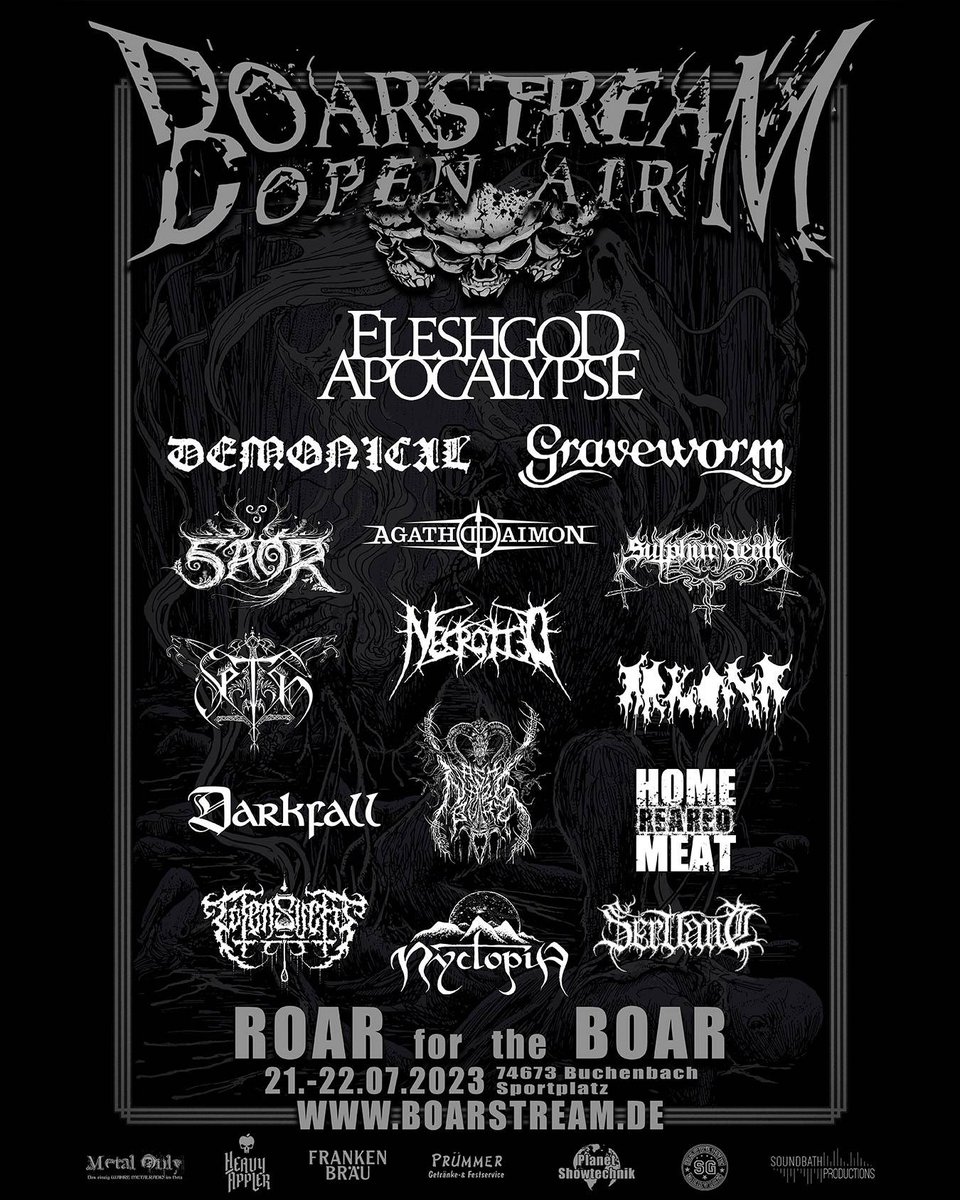 FApocalypse's tweet photo. This summer we'll be headlining at Boarstream Open Air 2023!

Don't miss it 🤟🤟🤟

#fleshgodapocalypse #metalfestival #openairfestival #boarstream https://t.co/SUTbhLgLkH