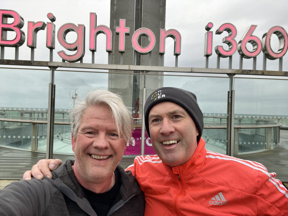 Padraicino's tweet photo. Here’s @Sam_D_Johnston and me at #EMECBrighton following our 6km in &amp; out of Hove along a damp &amp; fresh seafront. @MPI @SITEGlobal https://t.co/Xx136UJnGg
