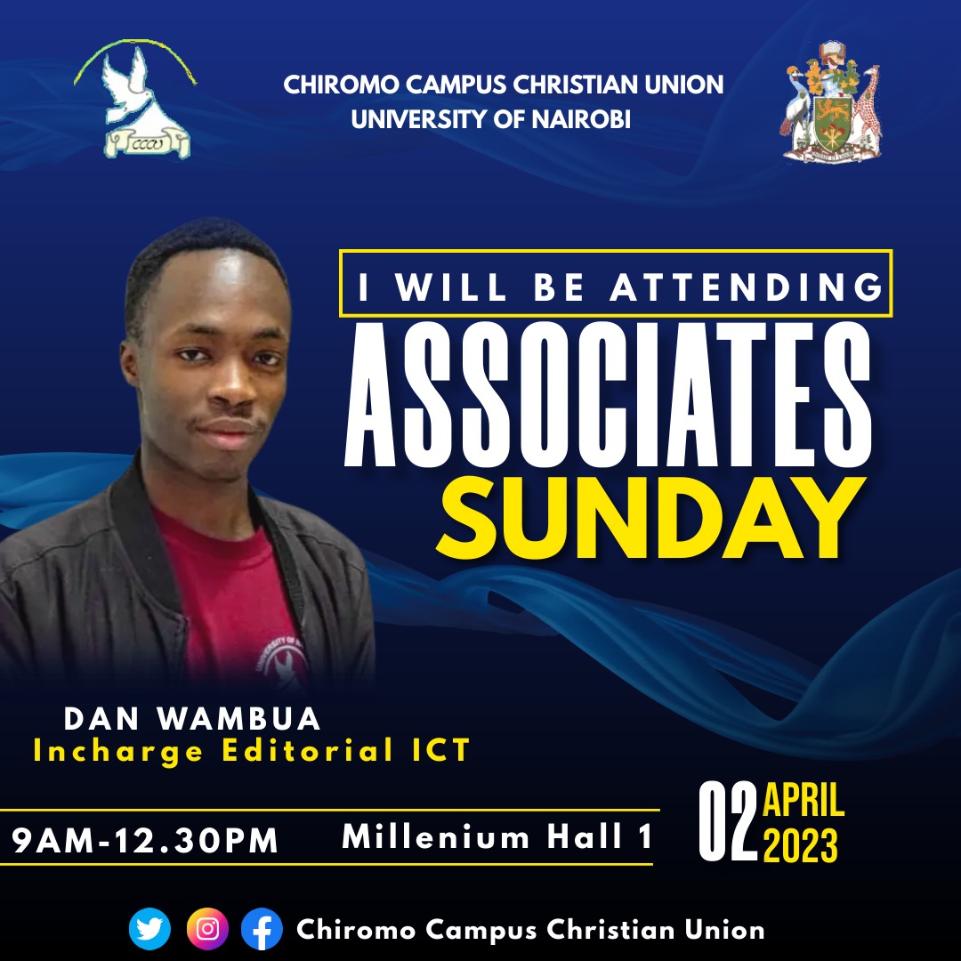CHIROMOCAMPUSCU's tweet photo. Dan Wambua will be attending. Don't be left behind, a few days counting
#Cccuassociatessunday
#Cccuservices https://t.co/b5v6rAIbzH
