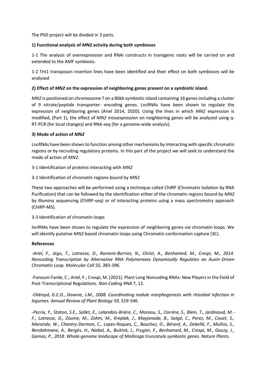 Matthias Benoit (@matt_ben_) on Twitter photo PhD fellowship competition 🚨 Please RT!
Curious about the role of #plant long non-coding RNAs during plant-microbe #symbioses?
We offer a PhD project <a href="/LIPME_Toulouse/">Plants Microbes Environment</a> #LIPME_ENOD & <a href="/LRSV_Toulouse/">LRSV</a> in frame of the <a href="/Univ_Toulouse/">Université de Toulouse</a> SEVAB Graduate School competition. Get in touch! PhD fellowship competition 🚨 Please RT!
Curious about the role of #plant long non-coding RNAs during plant-microbe #symbioses?
We offer a PhD project <a href="/LIPME_Toulouse/">Plants Microbes Environment</a> #LIPME_ENOD & <a href="/LRSV_Toulouse/">LRSV</a> in frame of the <a href="/Univ_Toulouse/">Université de Toulouse</a> SEVAB Graduate School competition. Get in touch!