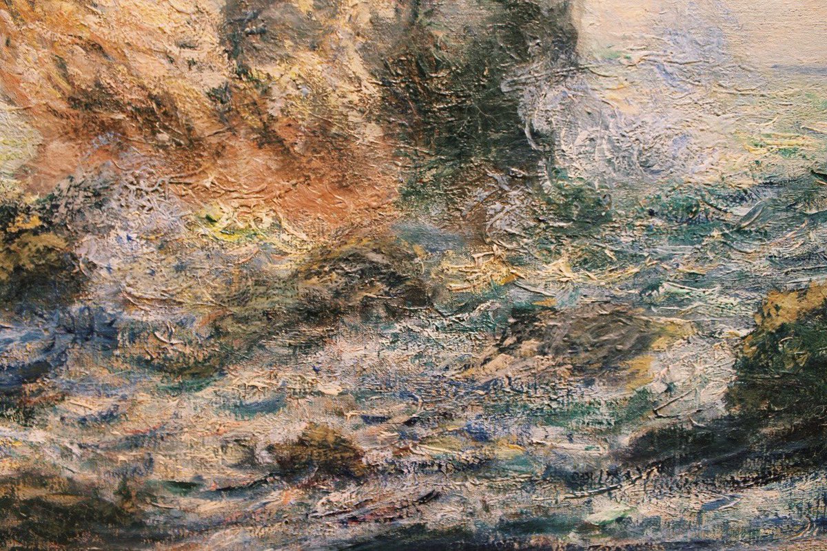 AcademiaAesthe1's tweet photo. The Manneporte (Étretat) + (detail), Claude Monet, 1883 https://t.co/GsjPUzEYlx