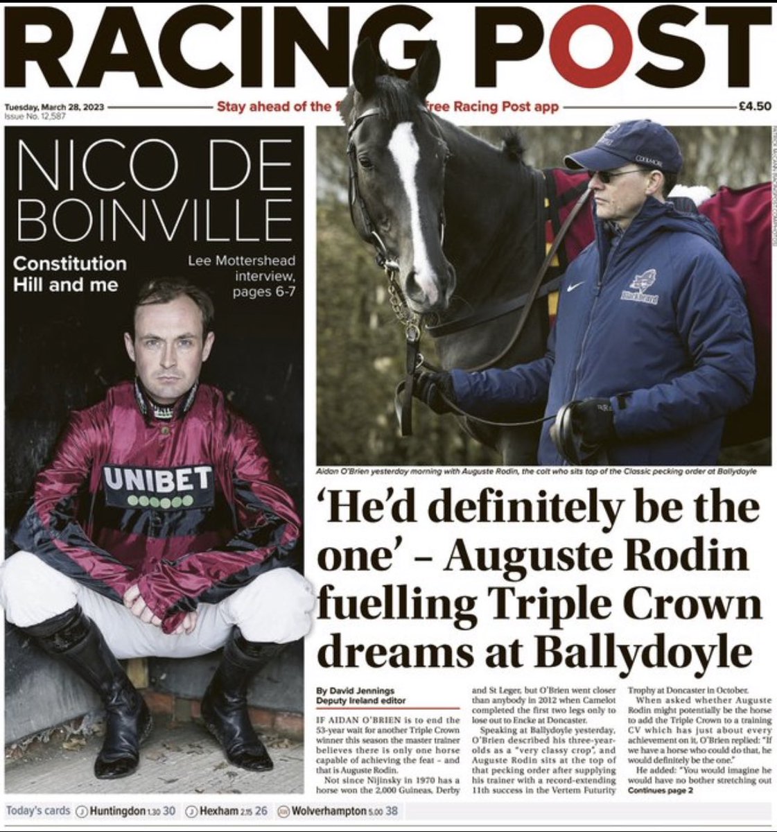 EdNicholson68's tweet photo. Great interview with @UnibetRacing ambassador @NdeBoinville by @leemottershead in today's @RacingPost. Well worth a read. Top man. https://t.co/EJy6Sx6S8m