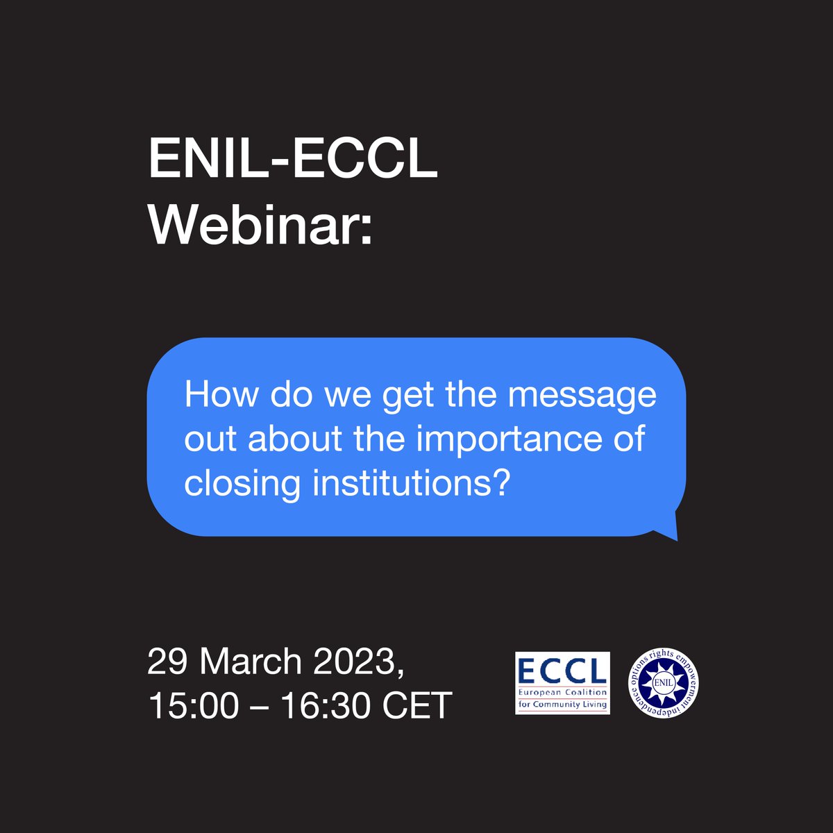 ENIL_EU's tweet image. Is society is ready for deinstitutionalisation? Is it really ready for change? How can we raise awareness? 

Join our webinar to learn more!
📆Wednesday 29 March, 15:00-16:30 CET
📍On Zoom
➡️ Register here: us02web.zoom.us/meeting/regist…
#Deinstitutionalization #IndependentLiving