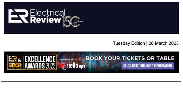 elecreviewmag's tweet photo. In today's newsletter, we focus on the 2023 @elecreviewmag & @DCRmagazine #ExcellenceAwards shortlist and how you can purchase tickets: https://t.co/xmgOqOLz6D
#Vertiv #Riello #IRENA #CopaData #CKTools https://t.co/g82CosiGoO