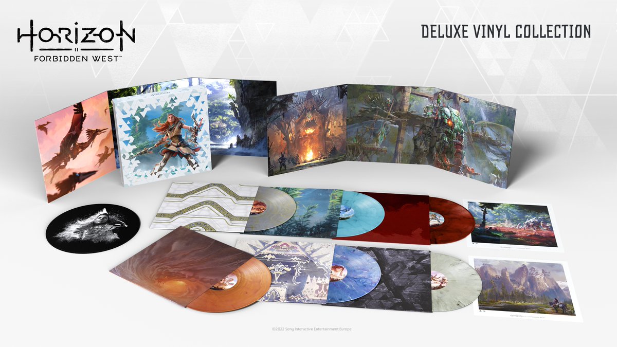 Guerrilla's tweet photo. Enjoy the score that accompanies your machine hunts with the Horizon Forbidden West soundtrack. Available to pre-order on vinyl, both the Essential and Deluxe, and CD
Expected June 2023
Essential: https://t.co/gEqmlaWUH2
Deluxe: Check local retailers
CD: https://t.co/mo3k2ZHuVW https://t.co/rckN3f5sbC