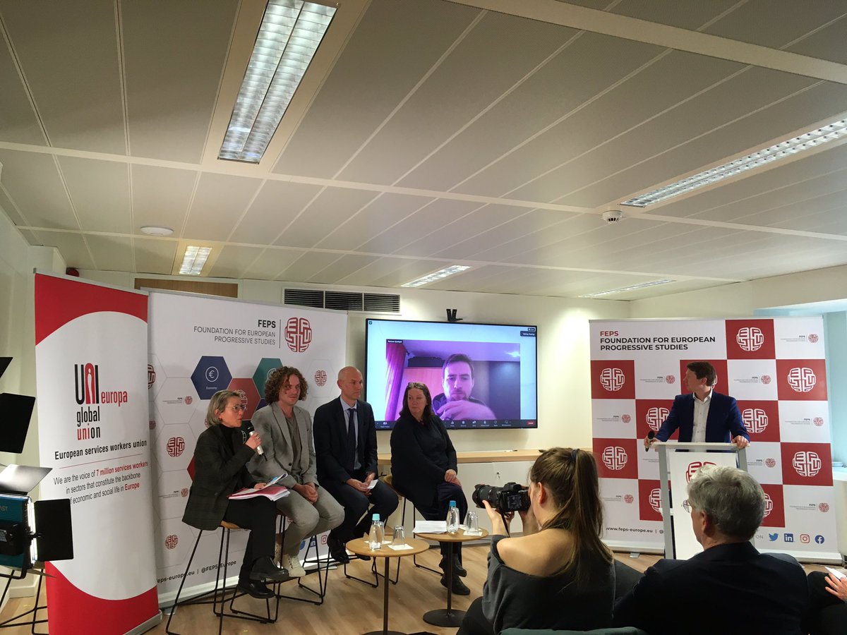 Prof. Pulignano @valeriapuligna2 discussing the important findings of the study on #Qcommerce and #darkstores published by @UNI_Europa and @FEPS_Europe. Check out the studies available here: t.ly/9LuL