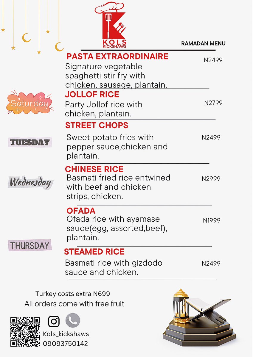 Our iftaar menu for this holy month 🤲🏿