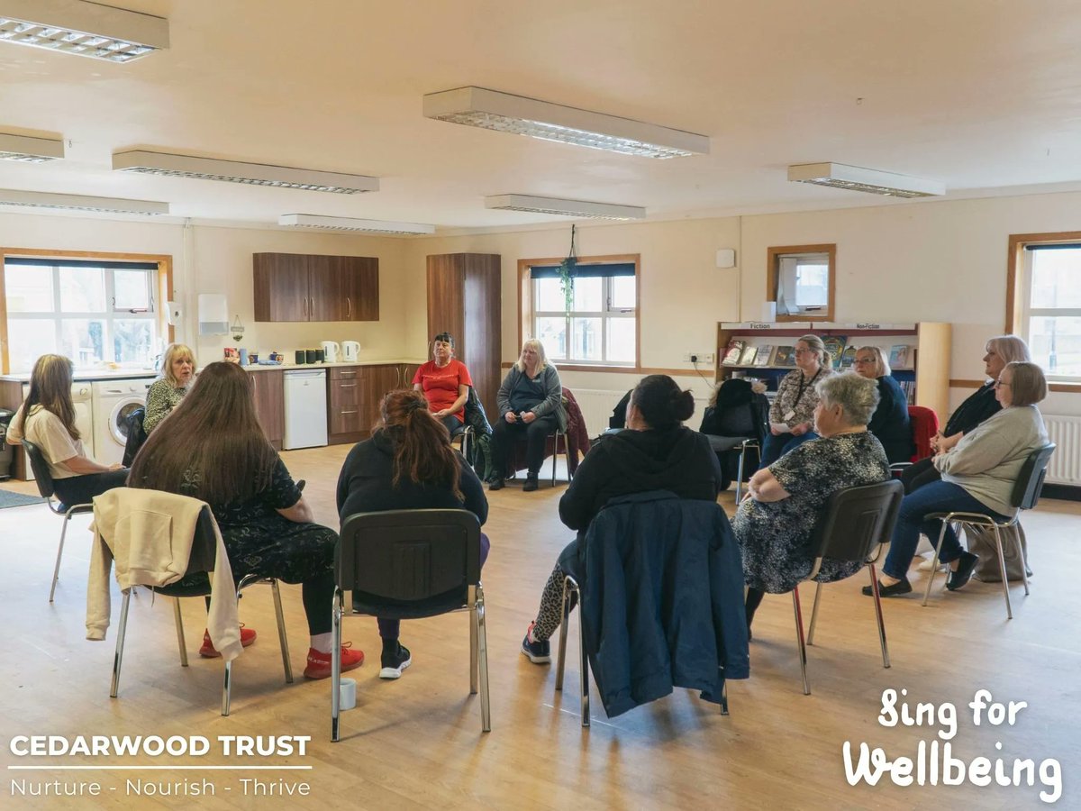 CedarwoodTrust's tweet photo. Our Sing For Wellbeing group is on again on Thursday this week. It's FREE, all are welcome, and you don't need to be able to sing! It's all about letting your hair down, having fun, expression and learning! #CedarwoodTrust #SingForWellbeing https://t.co/hwm4QZ2D4L