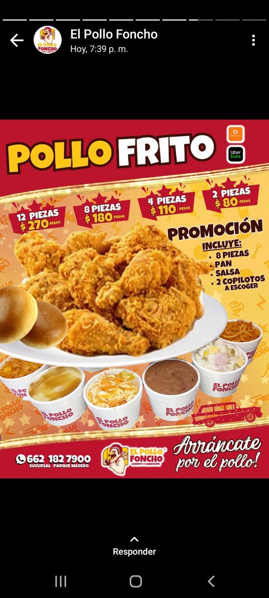 elpollofoncho's tweet photo. Arráncate por el pollo!🍗
Visítanos #Lleva nuestro Riquísimo #PolloFrito y escoge tus #copilotos preferidos! de Lunes a Domingo de 11 a 19 Hrs. ¡Con este Pollo te Picas! 💖
Ordena y recoge 📲662 182 7900
📍Suc Parque Madero
🏍 #UberEats | #DiDiFood
#PolloHermosillo #PolloSonora https://t.co/0aRRcOXrXm