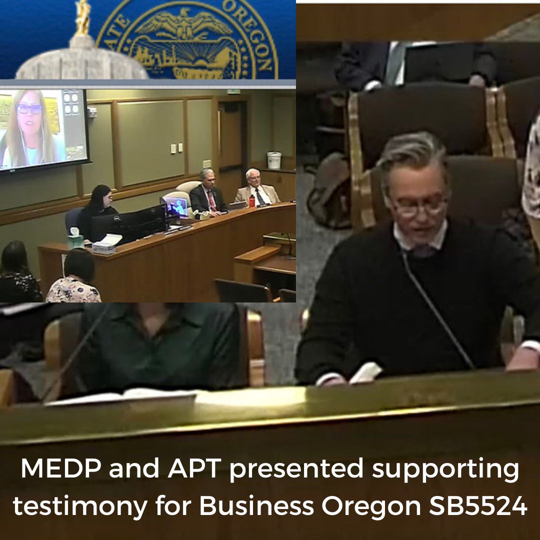 A-P-Tech.com and MEDP gave testimony in support of SB5524.  <a href="/BusinessOregon/">Business Oregon</a> programs have contributed to  many McMinnville businesses' overall economic resiliency and success. Thank you.
#business #funding #oregon #mcminnvilleoregon #yamhillcounty