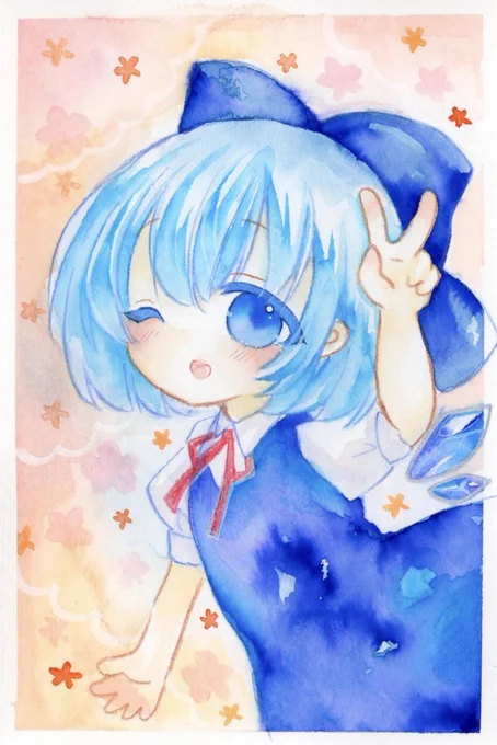 ドローイング*チルノ#東方Project #水彩イラスト 