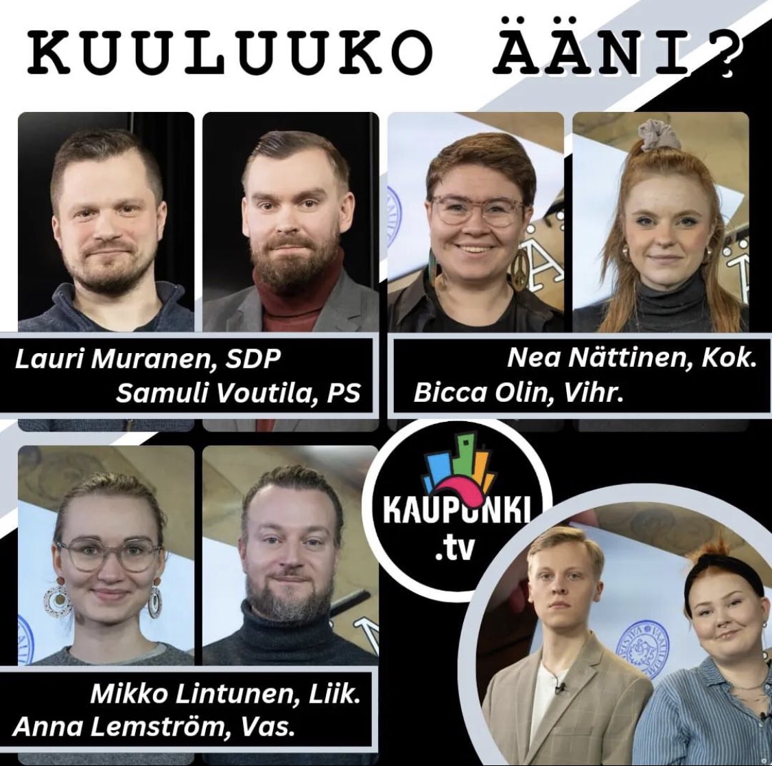 Tehtiin <a href="/LaajasalonO/">Laajasalon opisto</a>:ssa vaaliohjelma! Mun ja Vilman johdolla ek-ehdokkaat pääsi ottamaan mittaa toisistaan ja puhumaan arvoistaan.

Kaikki kolme videoo löytyy tosta👇

youtube.com/@KaupunkiTVmed…

#eduskuntavaalit2023