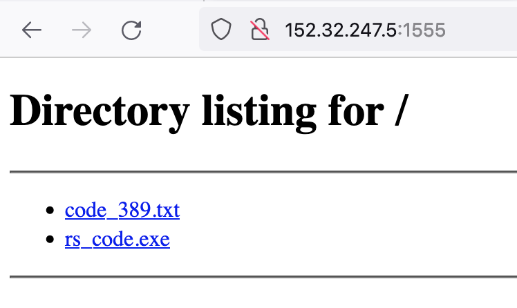 sicehice's tweet image. #opendir hosting #shellcode payload and loader

152.32.247[.]5:1555

rs_code.exe (shellcode loader): 492b2023401d79a35ec46902b1f5477c
code_389.txt: c2fd475eeb024fea5abe3983df9be89b
code_389.txt (decoded hex): 4d81e9a3c58e7288af4e5d8f5b81c0a2
Connects to hxxps://152.32.247[.]5:139
