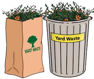 YARDWASTE PICK-UP:  April 17 to May 26th
Please leave curbside on Mondays by 7:00 a.m.