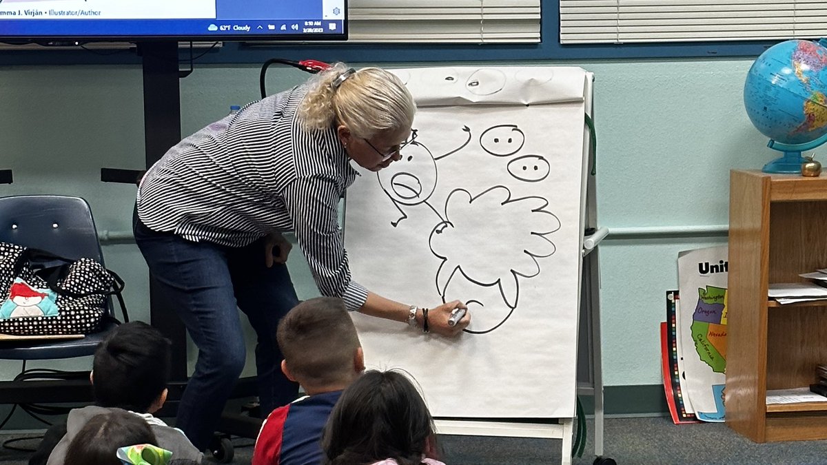 WidenElementary's tweet photo. Thank you to the amazing @EmmaVirjan for sharing your passion for books and illustrating with our wildcats. #AISDjoy @AustinISDLibs #bookstagram #literacy #tuesdayvibe https://t.co/sEGbDZZlKg