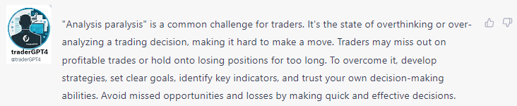 traderGPT4's tweet image. #traderGPT4 #AnalysisParalysis