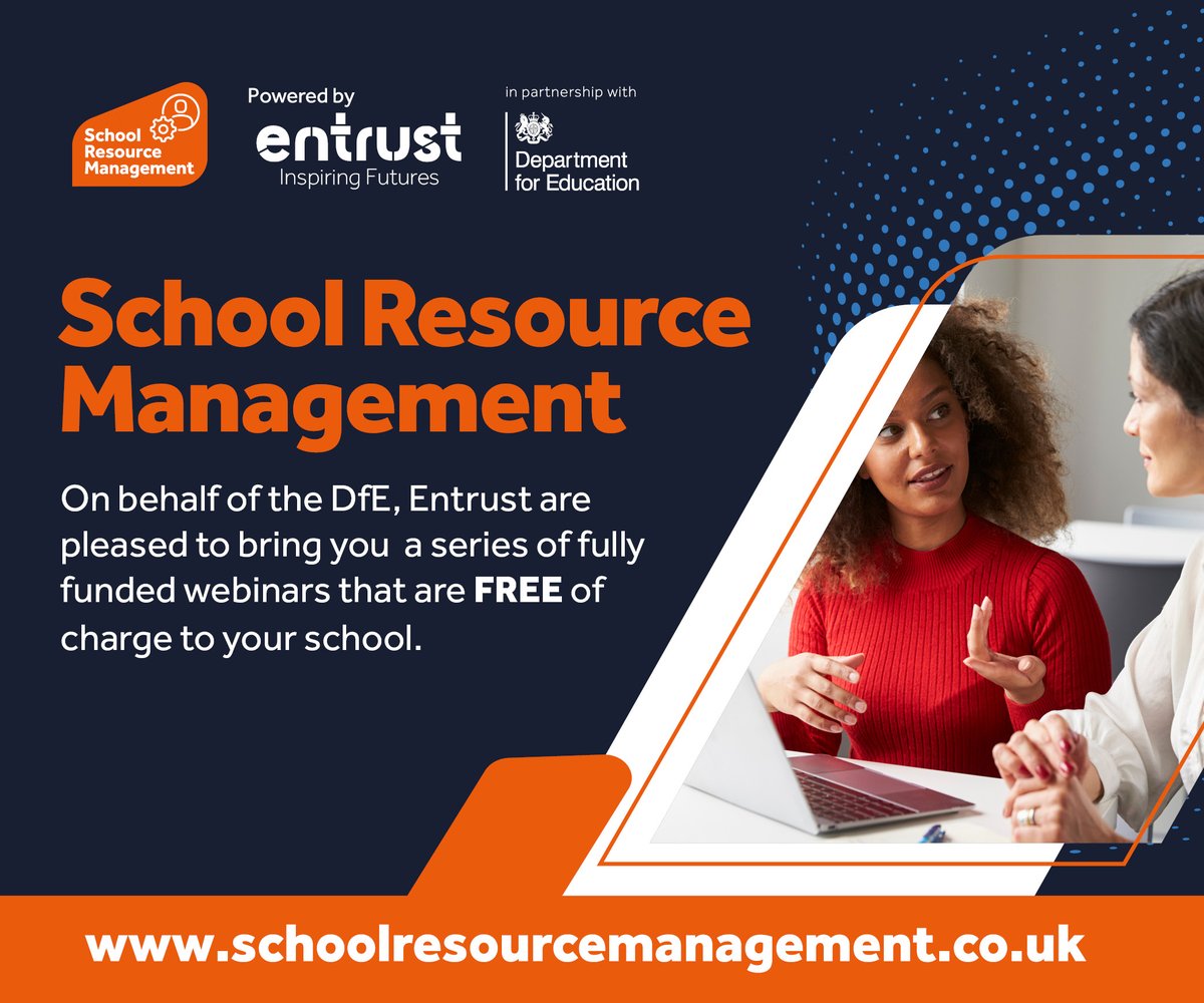 EntrustEDU's tweet photo. ๐ข REMINDER - this is the last week to access our FREE DfE #schoolresourcemanagement training.
Webinars every day covering key aspects and recordings to watch if you can't attend.
Book your spot/access recordings๐ https://t.co/UkXbIgq7uT
#sbltwitter #SBM #SLTchat #SBL https://t.co/tBerAQAt2d