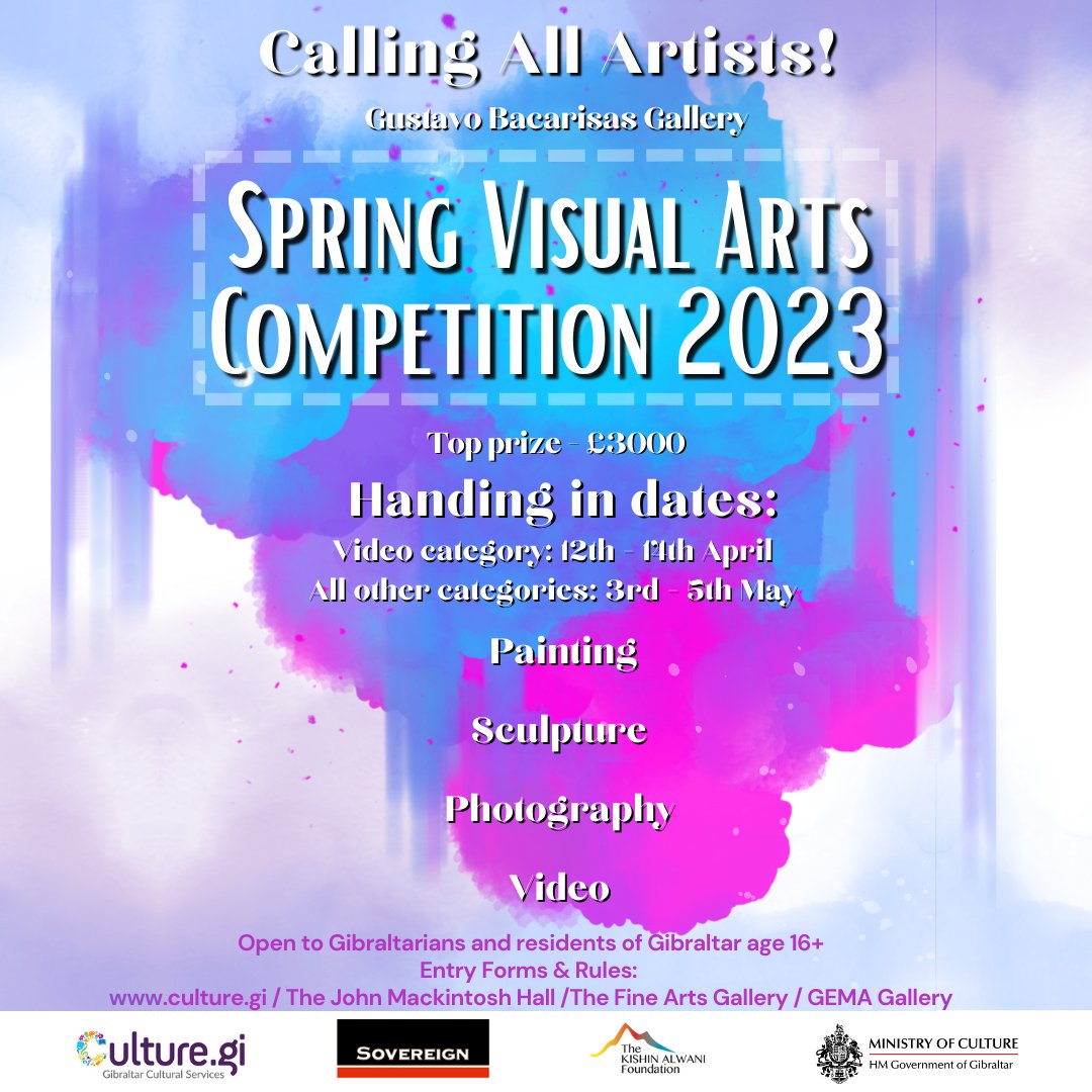 Spring Visual Arts Competition! Visit our website to download the entry form: culture.gi/forms/ #gibculture #gibraltarculturalservices #vistgibraltar