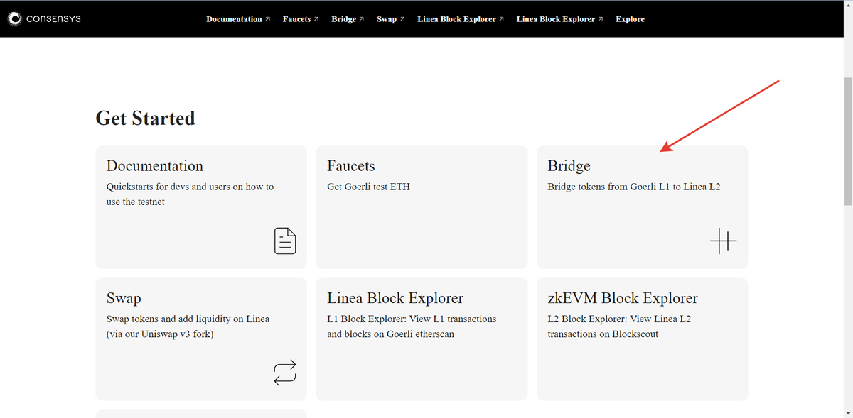 Alpha Frog on Twitter "4/ 1️⃣ Go to https//goerli.linea.build and
