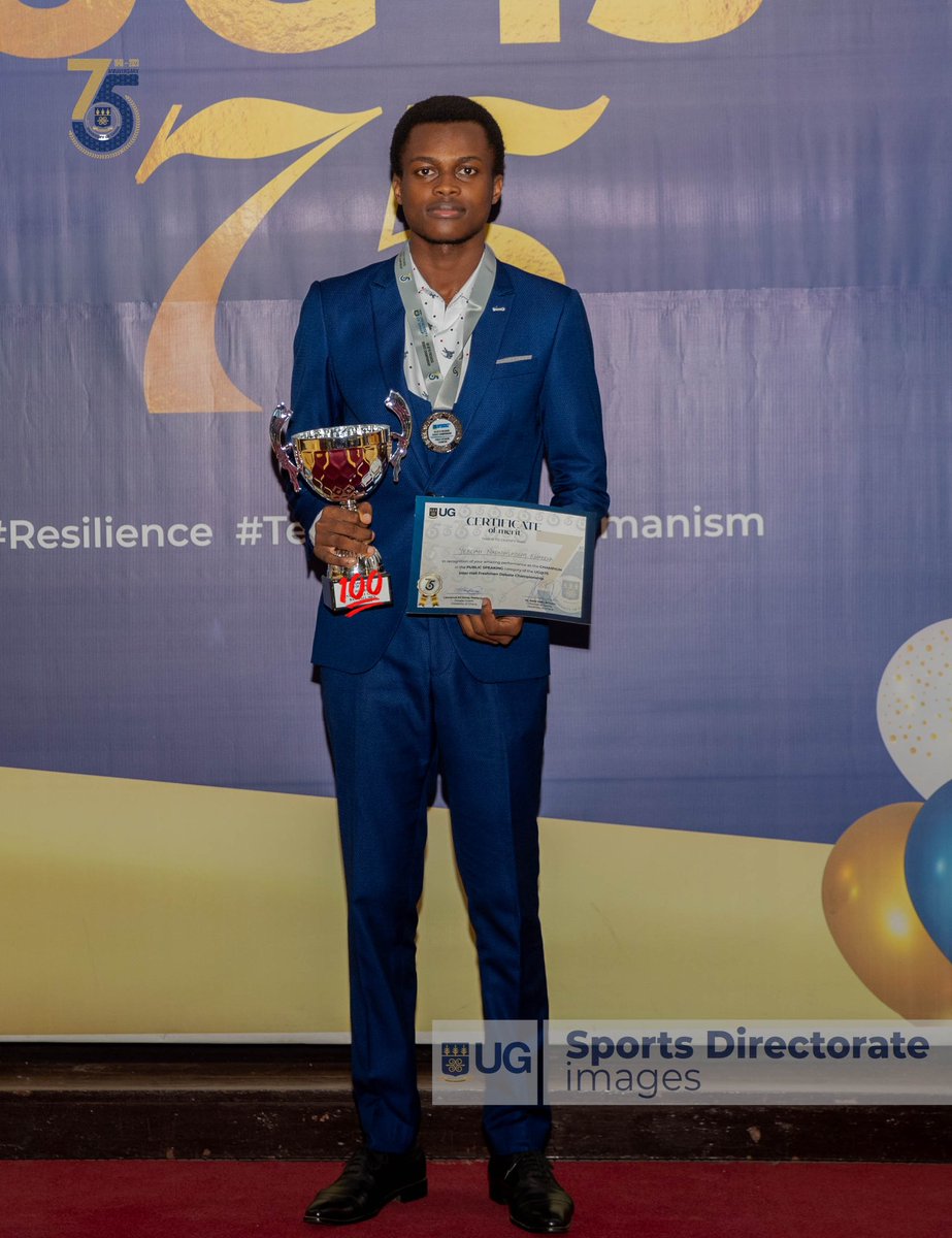 ug_debate's tweet photo. Freshers 2023: Congratulations Yeboah Nkonimadom Kwabena for winning the Public Speaking trophy at the 2023 UG Freshers’ Debate Championship 🎉.
#UGDebate #UGis75 https://t.co/3YaC9o3wy2