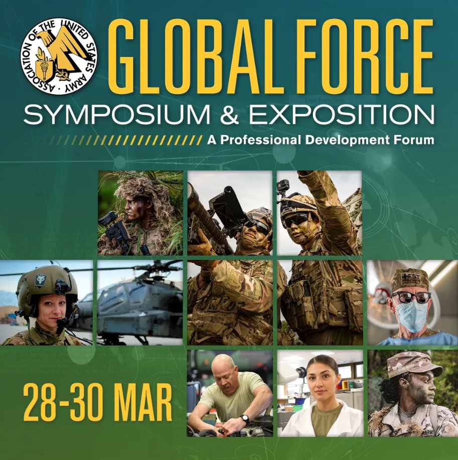 Starting soon at the #AUSAGlobal Force Symposium: 📺 Opening ceremony live at Facebook.com/USArmy. Then at 10:30 a.m. CDT: 📺 'Warriors Corner: Organic Industrial Base Modernization' with Marion Whicker, executive deputy to @ArmyMateriel’s commanding general, live here.