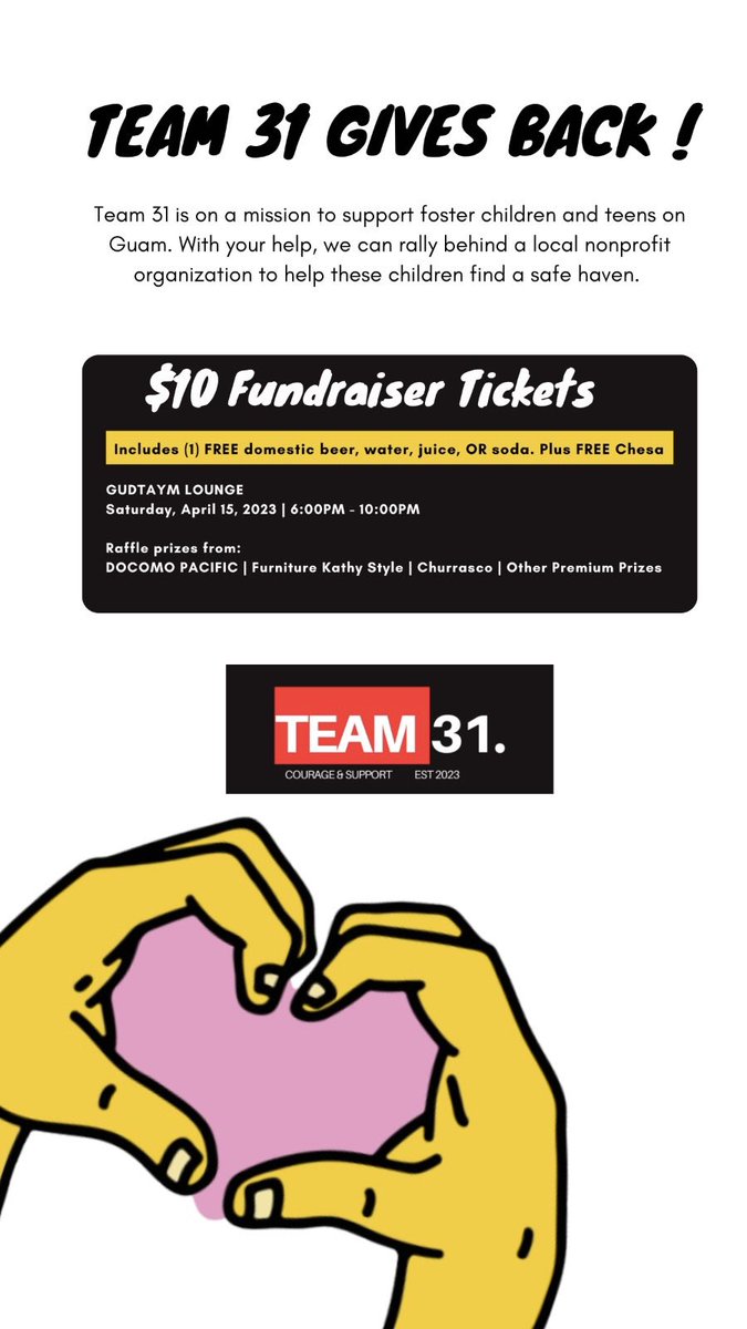 cressidess's tweet photo. Help us help foster children and teens in need on Guam. 🤍 DM me for tickets and more details. #Team31 https://t.co/pK2p4aHzKk