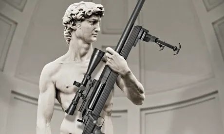 LeChouNews's tweet photo. Florence Museum Arms Michelangelo’s David With Hunting Rifle To ‘Make It Appeal More To Americans’ https://t.co/YsvyeYsnLA