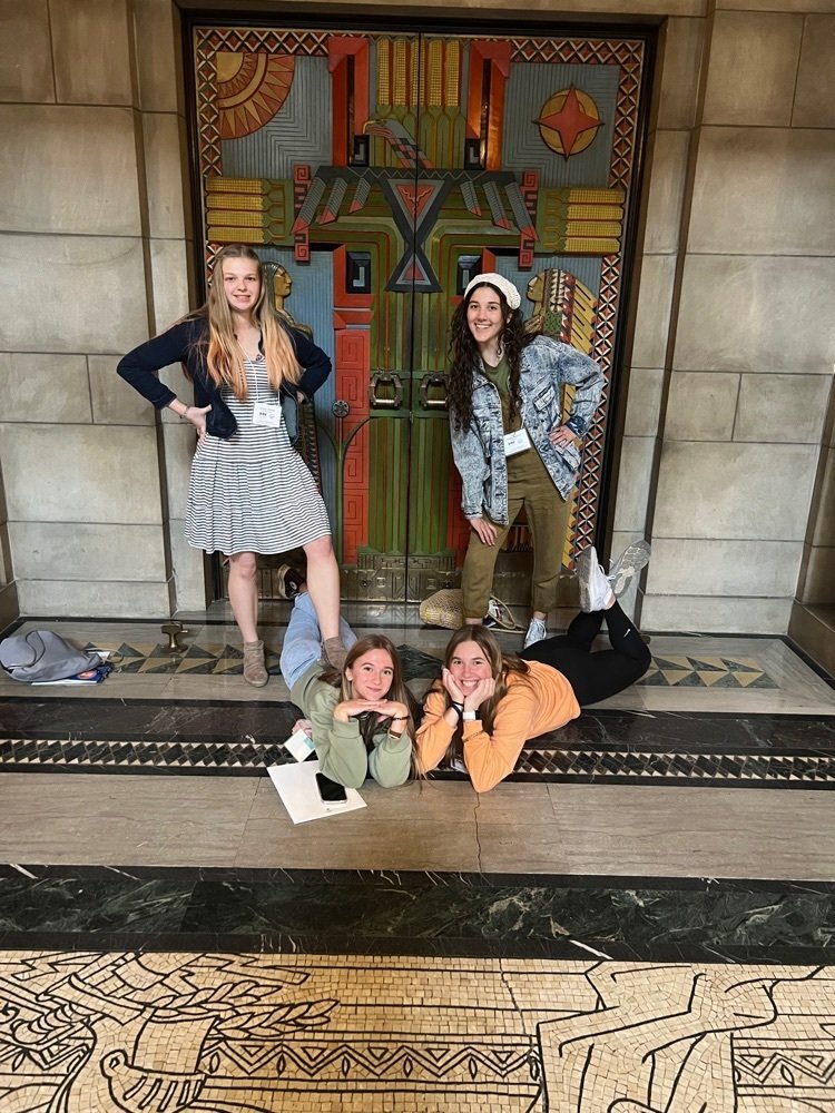 FallsCityPS's tweet photo. Juniors: Ava, Ashleigh, Grace and Emily had an opportunity to take part in The Capitol Forum put on by Humanities Nebraska today! #SparkYourCreativity #Humanities #GlobalCitizenship https://t.co/PmvzPzlnLb