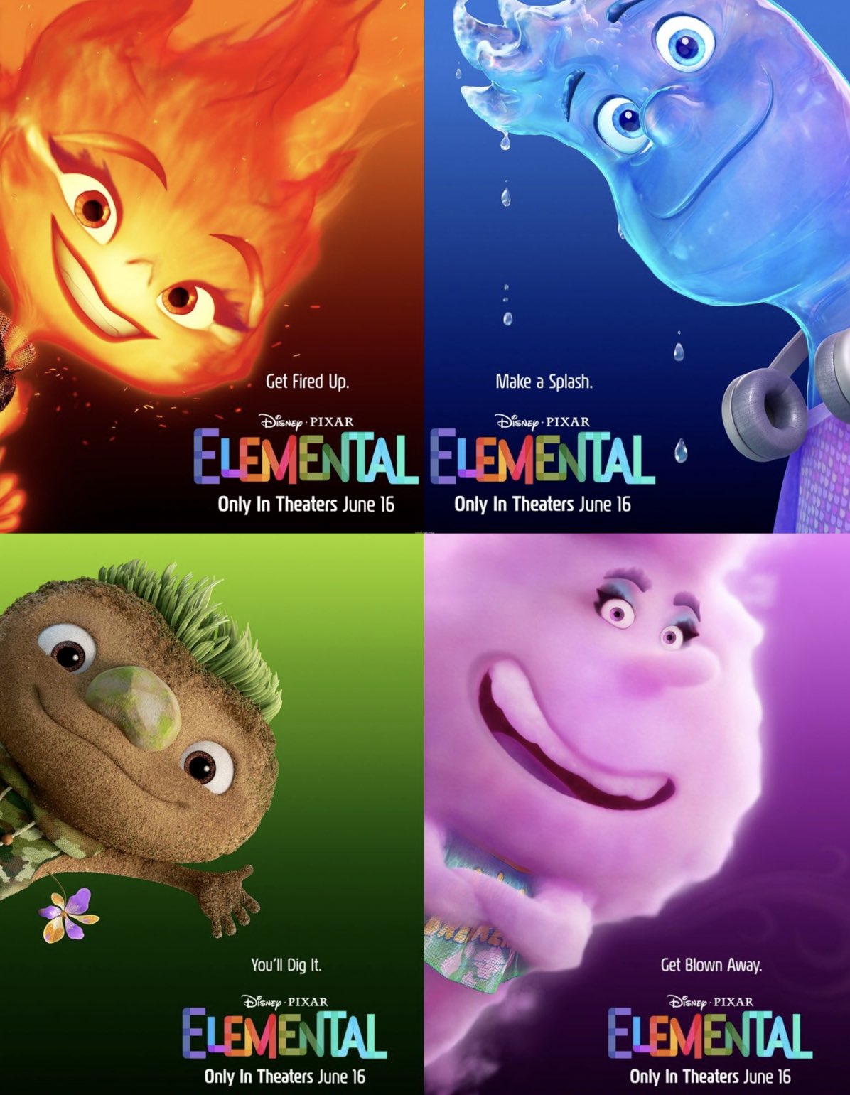 Cartoon News Network on Twitter: "Official posters for Pixar's #Elemental .  ??? The film will release June 16 in theaters. https://t.co/K0Tl85hGZF"  / Twitter