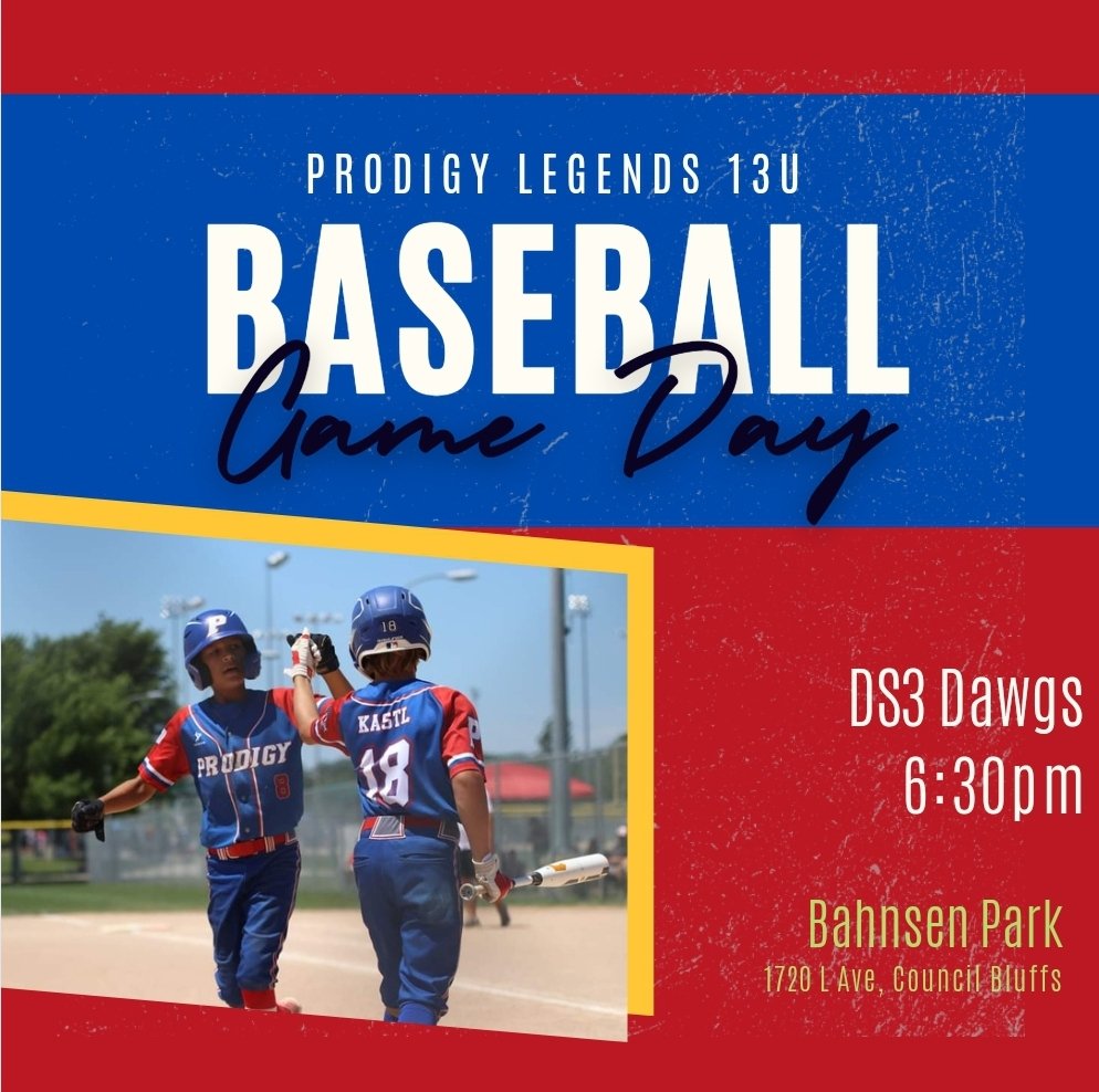 Prodigy12U's tweet photo. ❗️⚾️ It's Game Day ⚾️❗️

🆚️ DS3 Dawgs
📱Live Stream: https://t.co/9SUjmEWSA0

Let's Go Prodigy Legends 13U ⚾️!! https://t.co/f0niBsDXvp