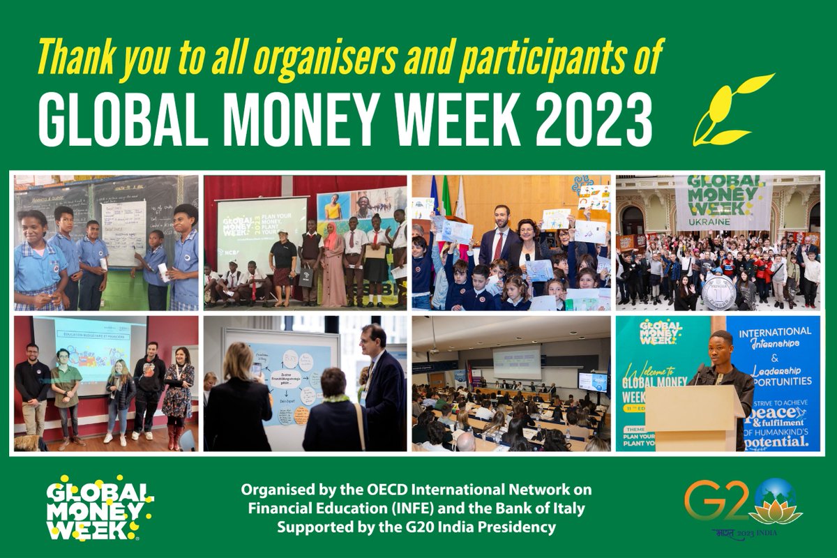Thanks to participants for a successful #GMW2023! We have been amazed by the creativity and depth of activities & events for #youngpeople in over 115 countries 🌍

Please fill out the post form to let us know what you did: survey.oecd.org/index.php?r=su…  
#PlanYourMoney #PlantYourFuture