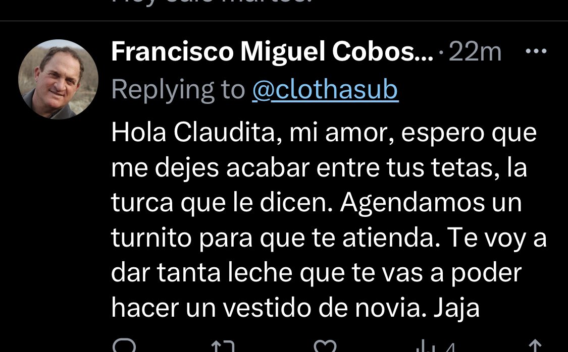 clothasub's tweet photo. Y aquí lo tenemos a Francisco, delicado como papel de lija.
Si no quieren que los expongan, no escriban estas cosas #jeropas https://t.co/4SZ7rLUiYu
